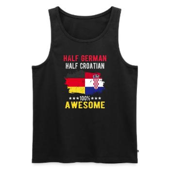 Half German Half Croat - Men's Premium Organic Tank Top - black - Front - AI Model Male 178 light (178cm)