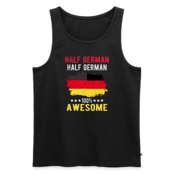 Half German Half German - Men's Premium Organic Tank Top - black - Front - AI Model Male 178 light (178cm)