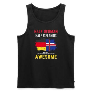 Halb Deutsch Halb Isländer - Männer Premium Bio Tank Top - Schwarz - Vorne - Michal (187cm)