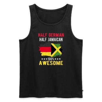 Half German Half Jamaican - Men's Premium Organic Tank Top - black - Front - Michal (187cm)