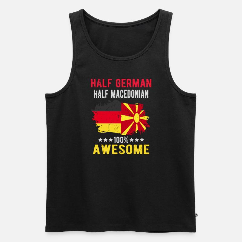 Half German Half Macedonian - Men's Premium Organic Tank Top - black