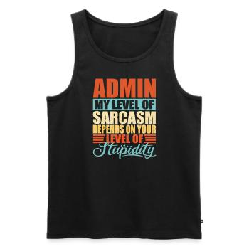 Admin sarkasmus Lustig Admin - Männer Premium Bio Tank Top - Schwarz - Vorne - AI Model Male 178 light (178cm)