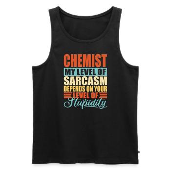 Chemist sarcasm Funny chemist - Men's Premium Organic Tank Top - black - Front - AI Model Male 178 light (178cm)