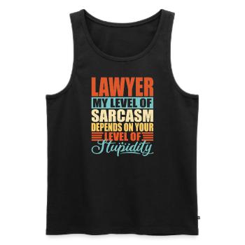 Lawyer sarcasm Lawyer Gift - Men's Premium Organic Tank Top - black - Front - Michal (187cm)