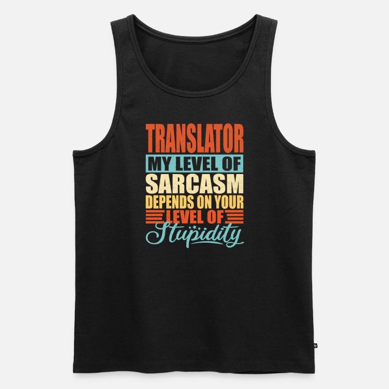 Übersetzer sarkasmus - Männer Premium Bio Tank Top - Schwarz
