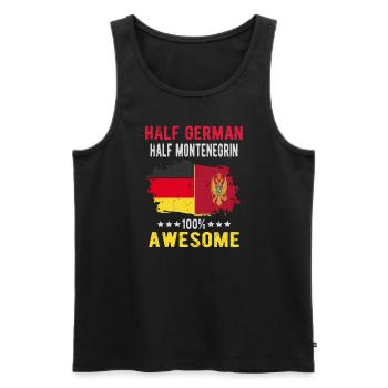Half German half Montenegrins - Men's Premium Organic Tank Top - black - Front - AI Model Male 178 light (178cm)