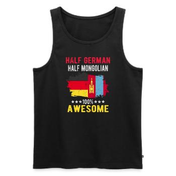Halb Deutsch Halb Mongole - Männer Premium Bio Tank Top - Schwarz - Vorne - AI Model Male 178 light (178cm)