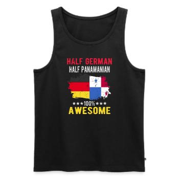 Half German half Panamania - Men's Premium Organic Tank Top - black - Front - AI Model Male 178 light (178cm)