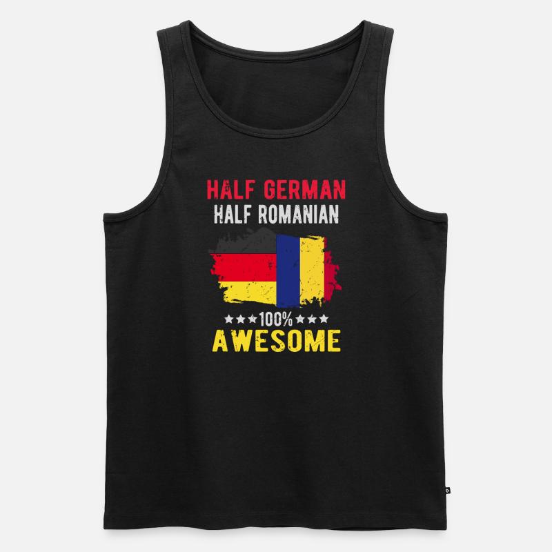 Half German half Romanian - Men's Premium Organic Tank Top - black