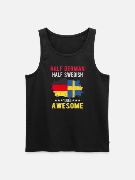 Hälften tyska hälften svenska - Ekologisk premium tanktopp herr - svart