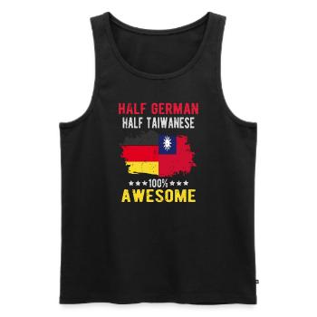 Half German half Taiwanese - Men's Premium Organic Tank Top - black - Front - AI Model Male 178 light (178cm)
