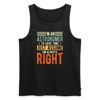 Astronomer - Men's Premium Organic Tank Top - black - Front - AI Model Male 178 light (178cm)