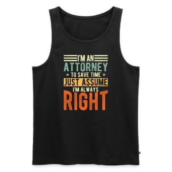 Rechtsanwalt - Männer Premium Bio Tank Top - Schwarz - Vorne - Michal (187cm)