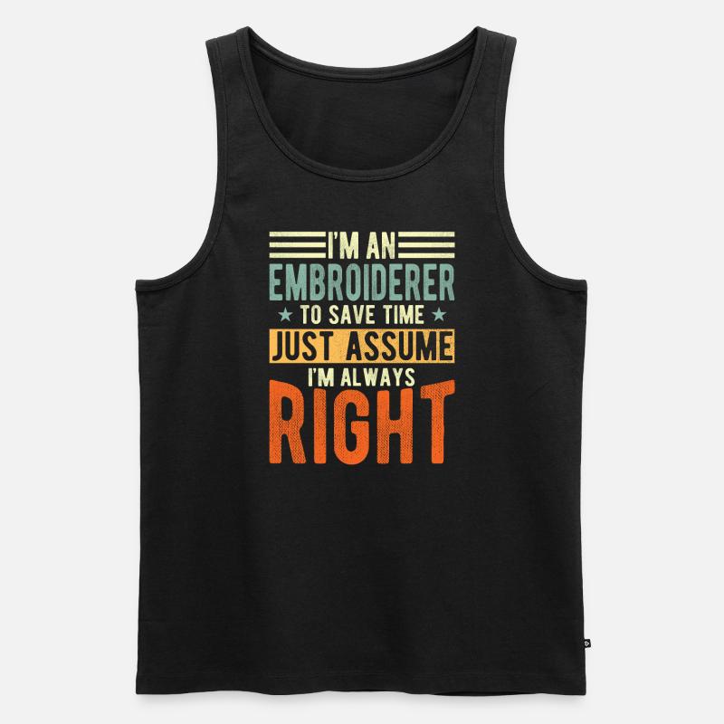 Sticker - Männer Premium Bio Tank Top - Schwarz