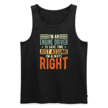 Engineer - Men's Premium Organic Tank Top - black - Front - Michal (187cm)