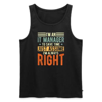 It Manager - Men's Premium Organic Tank Top - black - Front - AI Model Male 178 light (178cm)
