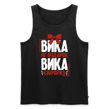 Viktoria Spruch auf Russisch Russland Outfit für - Männer Premium Bio Tank Top - Schwarz - Vorne - AI Model Male 178 light (178cm)