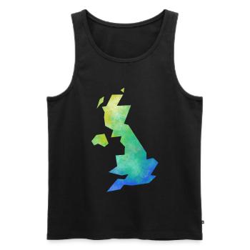 Map UK - Men's Premium Organic Tank Top - black - Front - AI Model Male 178 light (178cm)