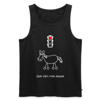 über färt rote Ampel, Autofahrer, Raser, Pferd - Männer Premium Bio Tank Top - Schwarz - Vorne - Michal (187cm)