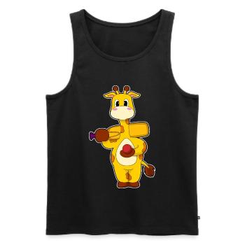 Giraffe Cricket Cricket Raquette - Débardeur bio Premium Homme - noir - Devant - Michal (187cm)