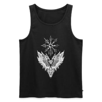 Corbeau Odin Vegvisir Valknut - Débardeur bio Premium Homme - noir - Devant - AI Model Male 178 light (178cm)