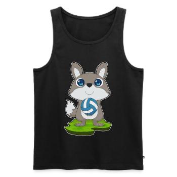 Hund Volleyballspieler Volleyball Sport - Männer Premium Bio Tank Top - Schwarz - Vorne - Michal (187cm)