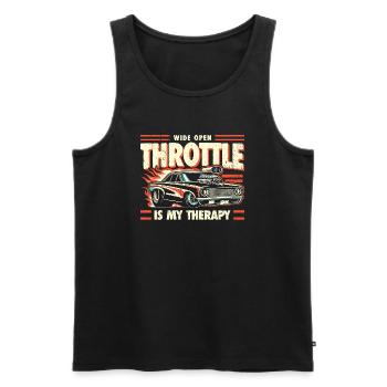 Wide Open Throttle - Therapy for Motorsport Fans - Men's Premium Organic Tank Top - black - Front - AI Model Male 178 light (178cm)