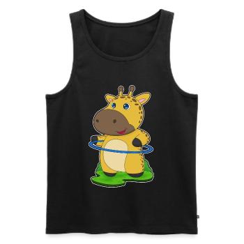 Giraffe Fitness Hoop Workout Gymnastics - Men's Premium Organic Tank Top - black - Front - AI Model Male 178 light (178cm)
