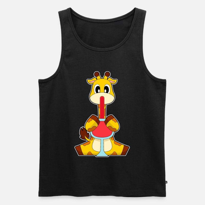 Giraffe Rotwein - Männer Premium Bio Tank Top - Schwarz