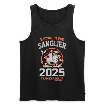 Driven Boar 2025 Hunter-Ausrüstung - Männer Premium Bio Tank Top - Schwarz - Vorne - Michal (187cm)