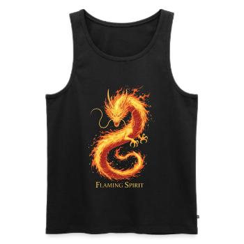 Flaming Ghost Dragon - Men's Premium Organic Tank Top - black - Front - AI Model Male 178 light (178cm)