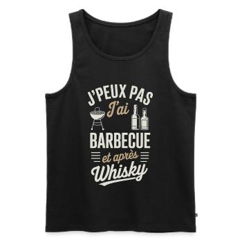 J’peux pas j’ai barbecue et whisky Cadeau humour - Débardeur bio Premium Homme - noir - Devant - AI Model Male 178 light (178cm)