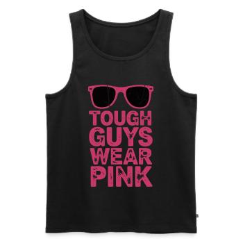 Tough Guys Wear Pink - Männer Premium Bio Tank Top - Schwarz - Vorne - AI Model Male 178 light (178cm)