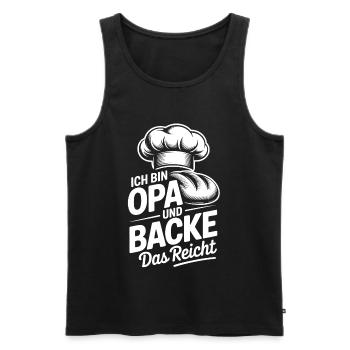 Grandpa bakes that's enough kitchen humor - Men's Premium Organic Tank Top - black - Front - AI Model Male 178 light (178cm)