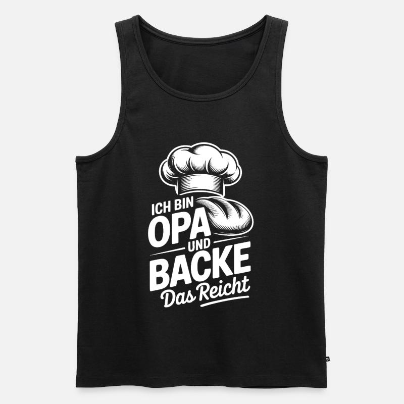 Opa Backt Das Reicht Küchenhumor - Männer Premium Bio Tank Top - Schwarz