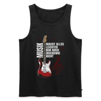 Music makes everything easier - Men's Premium Organic Tank Top - black - Front - AI Model Male 178 light (178cm)