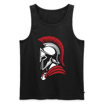 Spartiate Noble Guerrier Logo Mascotte Portrait - Débardeur bio Premium Homme - noir - Devant - Michal (187cm)