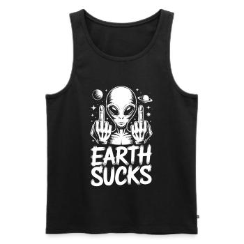 Alien Stinkfinger - Men's Premium Organic Tank Top - black - Front - AI Model Male 178 light (178cm)