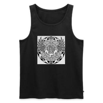 Never Give Up Mandala Wings mit Maori sryle - Männer Premium Bio Tank Top - Schwarz - Vorne - Michal (187cm)
