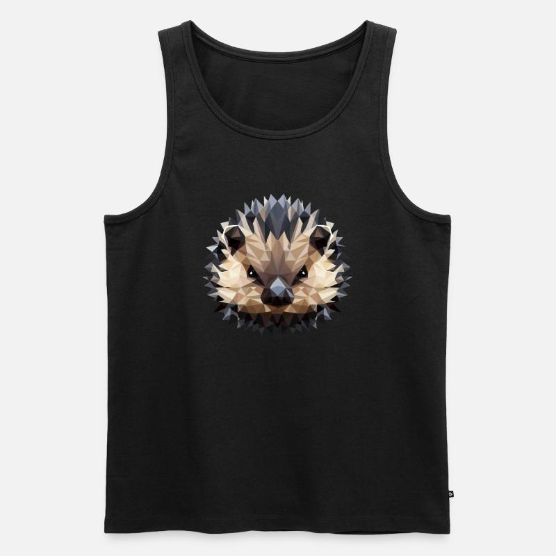 Polygon Igel Design - Männer Premium Bio Tank Top - Schwarz