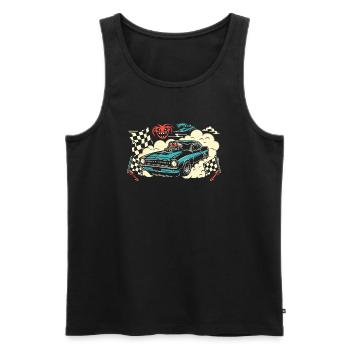 Course de voitures de dragsters - Cadeau pour les fans de sport automobile ! - Débardeur bio Premium Homme - noir - Devant - Michal (187cm)