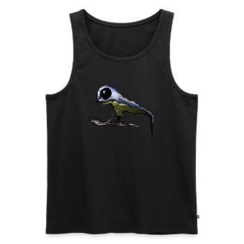Blaumeise Zombie - Männer Premium Bio Tank Top - Schwarz - Vorne - AI Model Male 178 light (178cm)