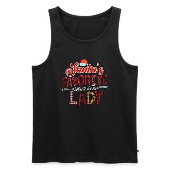 Santa's Favorite Lunch Lady - Männer Premium Bio Tank Top - Schwarz - Vorne - Michal (187cm)