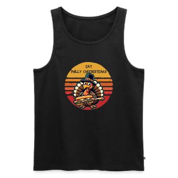 Eat Philly Cheesesteaks Thanksgiving Turkey - Men's Premium Organic Tank Top - black - Front - AI Model Male 178 light (178cm)