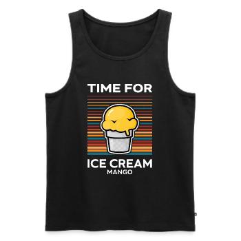 C’est l’heure de la crème glacée à la mangue - Débardeur bio Premium Homme - noir - Devant - AI Model Male 178 light (178cm)