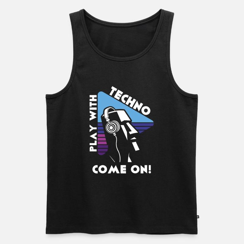 Rhythmen der Ahnen - Männer Premium Bio Tank Top - Schwarz