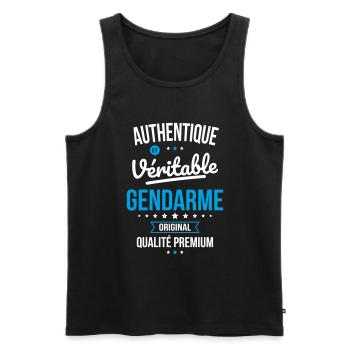 Authentique et véritable gendarme - Original - Débardeur bio Premium Homme - noir - Devant - Michal (187cm)