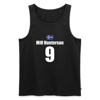 Hunterson Island Sauf Trikot Mallorca - Männer Premium Bio Tank Top - Schwarz - Vorne - Michal (187cm)