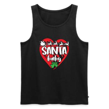 Père Noël Joyeux Noël - Débardeur bio Premium Homme - noir - Devant - Michal (187cm)