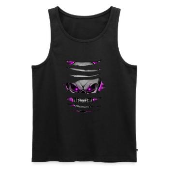 Totenkopf Aufgerissen 005 - Männer Premium Bio Tank Top - Schwarz - Vorne - AI Model Male 178 light (178cm)